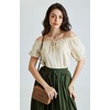 image:imageScarlet Darkness Renaissance Shirt Women Summer Off Shoulder Short Sleeve Peasant TopsBeige