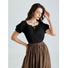 image:imageScarlet Darkness Renaissance Shirt Women Summer Off Shoulder Short Sleeve Peasant TopsBlack