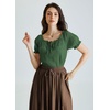 image:imageScarlet Darkness Renaissance Shirt Women Summer Off Shoulder Short Sleeve Peasant TopsEden Green
