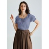 image:imageScarlet Darkness Renaissance Shirt Women Summer Off Shoulder Short Sleeve Peasant TopsGray Blue