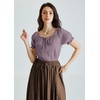 image:imageScarlet Darkness Renaissance Shirt Women Summer Off Shoulder Short Sleeve Peasant TopsGray Purple