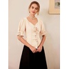 image:imageScarlet Darkness Renaissance Shirts for Women Summer Plus Size Laceup TopsApricot