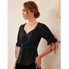 image:imageScarlet Darkness Renaissance Shirts for Women Summer Plus Size Laceup TopsBlack