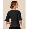 image:imageScarlet Darkness Renaissance Shirts for Women Summer Plus Size Laceup TopsBlack