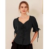 image:imageScarlet Darkness Renaissance Shirts for Women Summer Plus Size Laceup TopsBlack