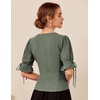 image:imageScarlet Darkness Renaissance Shirts for Women Summer Plus Size Laceup TopsGreen Gray