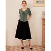 image:imageScarlet Darkness Renaissance Shirts for Women Summer Plus Size Laceup TopsGreen Gray
