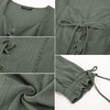 image:imageScarlet Darkness Renaissance Shirts for Women Summer Plus Size Laceup TopsGreen Gray