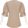 image:imageScarlet Darkness Renaissance Shirts for Women Summer Plus Size Laceup TopsLight Khaki