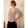 image:imageScarlet Darkness Renaissance Shirts for Women Summer Plus Size Laceup TopsLight Khaki