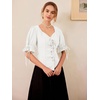 image:imageScarlet Darkness Renaissance Shirts for Women Summer Plus Size Laceup TopsWhite