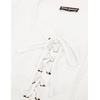 image:imageScarlet Darkness Renaissance Shirts for Women Summer Plus Size Laceup TopsWhite