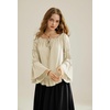 image:imageScarlet Darkness Women Bell Sleeve Tops Ruffle Off Shoulder Peasant BlouseApricot