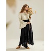 image:imageScarlet Darkness Women Bell Sleeve Tops Ruffle Off Shoulder Peasant BlouseApricot
