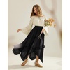 image:imageScarlet Darkness Women Bell Sleeve Tops Ruffle Off Shoulder Peasant BlouseApricot