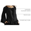image:imageScarlet Darkness Women Bell Sleeve Tops Ruffle Off Shoulder Peasant BlouseBlack