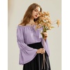 image:imageScarlet Darkness Women Bell Sleeve Tops Ruffle Off Shoulder Peasant BlouseLight Purple