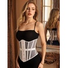 image:imageScarlet Darkness Women Corset Belt Renaissance Underbust Mesh Wide CorsetApricot
