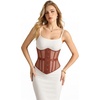 image:imageScarlet Darkness Women Corset Belt Renaissance Underbust Mesh Wide CorsetCoffee