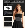 image:imageScarlet Darkness Women Corset Midi Dress Homecoming Cocktail Party SundressBlack