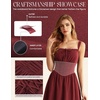 image:imageScarlet Darkness Women Corset Midi Dress Homecoming Cocktail Party SundressWine Red