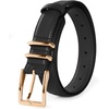 image:imageScarlet Darkness Women Leather Belt with Gold Buckle Vintage Waist BeltsBlack