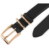 image:imageScarlet Darkness Women Leather Belt with Gold Buckle Vintage Waist BeltsBlack