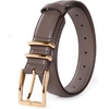 image:imageScarlet Darkness Women Leather Belt with Gold Buckle Vintage Waist BeltsSepia