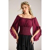 image:imageScarlet Darkness Women Pirate Renaissance Off Shoulder TopBrown Red