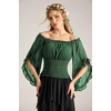 image:imageScarlet Darkness Women Pirate Renaissance Off Shoulder TopEden Green