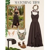 image:imageScarlet Darkness Women Renaissance Corset Dress Flowy Gothic SundressDark Brown