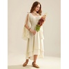 image:imageScarlet Darkness Women Renaissance Costume Split Sleeve Double Layer DressApricot