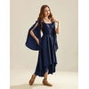 image:imageScarlet Darkness Women Renaissance Costume Split Sleeve Double Layer DressNavy Blue