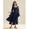 image:imageScarlet Darkness Women Renaissance Costume Split Sleeve Double Layer DressNavy Blue
