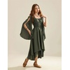 image:imageScarlet Darkness Women Renaissance Costume Split Sleeve Double Layer DressOlive Green