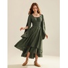 image:imageScarlet Darkness Women Renaissance Costume Split Sleeve Double Layer DressOlive Green