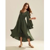 image:imageScarlet Darkness Women Renaissance Costume Split Sleeve Double Layer DressOlive Green