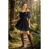 image:imageScarlet Darkness Women Renaissance Dress Mini Short Sleeve Fairy CostumeBlack