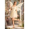 image:imageScarlet Darkness Women Renaissance Dress Mini Short Sleeve Fairy CostumeCream