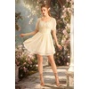 image:imageScarlet Darkness Women Renaissance Dress Mini Short Sleeve Fairy CostumeCream