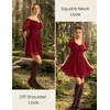 image:imageScarlet Darkness Women Renaissance Dress Mini Short Sleeve Fairy CostumeDark Red
