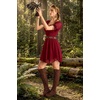image:imageScarlet Darkness Women Renaissance Dress Mini Short Sleeve Fairy CostumeDark Red