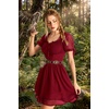 image:imageScarlet Darkness Women Renaissance Dress Mini Short Sleeve Fairy CostumeDark Red