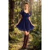 image:imageScarlet Darkness Women Renaissance Dress Mini Short Sleeve Fairy CostumeNavy