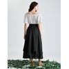 image:imageScarlet Darkness Women Renaissance Long Skirt A Line Layered Maxi SkirtsBlack