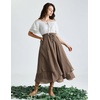 image:imageScarlet Darkness Women Renaissance Long Skirt A Line Layered Maxi SkirtsLight Brown