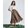 image:imageScarlet Darkness Women Renaissance Long Skirt A Line Layered Maxi SkirtsLight Brown