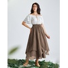 image:imageScarlet Darkness Women Renaissance Long Skirt A Line Layered Maxi SkirtsLight Brown
