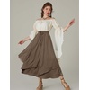 image:imageScarlet Darkness Women Renaissance Long Skirt A Line Layered Maxi SkirtsLight Brown