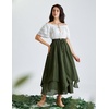 image:imageScarlet Darkness Women Renaissance Long Skirt A Line Layered Maxi SkirtsOlive Green